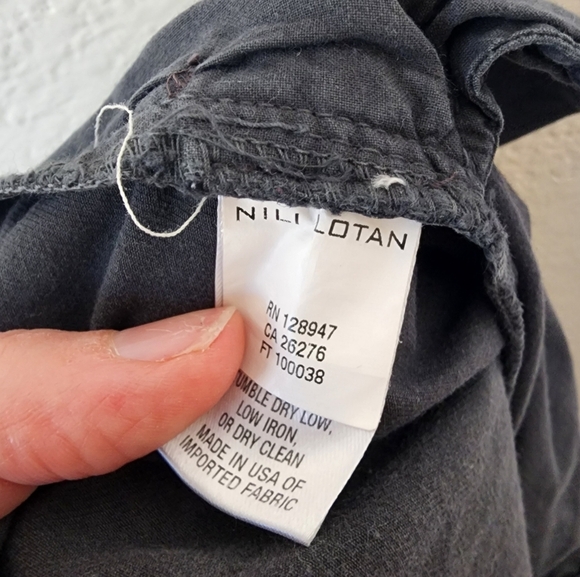 Nili Lotan Charcoal Gray East Hampton Chino Raw Frayed Pants 6 - Picture 5 of 7